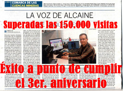 LA VOZ DE ALCAINE supera las 150.000 visitas