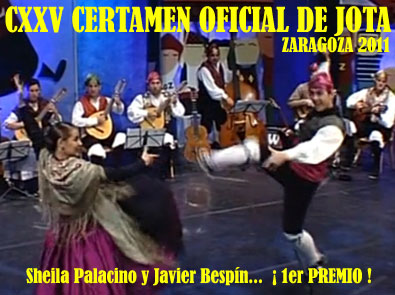 Javier Bespín, con raíces alcainesas y Sheila Palacino primer premio de baile en el CXXV Certamen de Jota de Zaragoza
