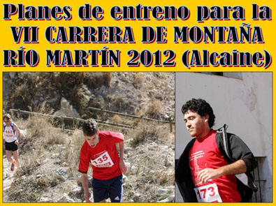 Trabajando ya en la VII Carrera de Montaña del río Martín 2012 en Alcaine