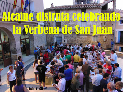 Alcaine celebró la Noche de San Juan inaugurando el nuevo Teleclub