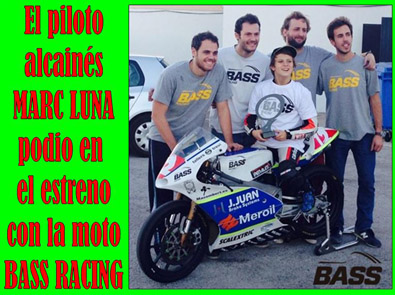 El joven piloto alcainés MARC LUNA consigue podio en su estreno con la moto BASS RACING
