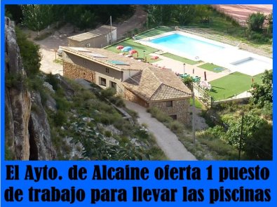 El Ayuntamiento de Alcaine oferta 1 puesto de trabajo en las piscinas municipales durante la temporada