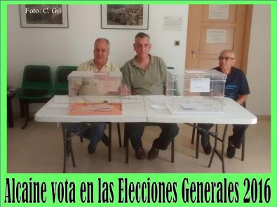 Alcaine vota de nuevo con ilusión y esperanza en las Elecciones Generales 2016