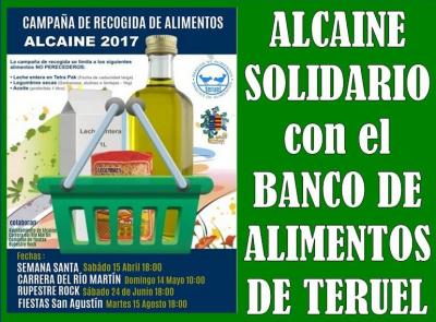 La Comisión de Fiestas de Alcaine oganiza una campaña de recogida de alimentos para el Banco de Alimentos de Teruel