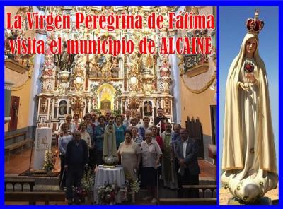 La imagen de la Virgen Peregrina y Misionera de Fátima visitó Alcaine el lunes 4 de septiembre