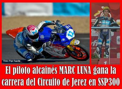 Victoria del piloto alcainés MARC LUNA en categoría SSP300 en el Campeonato de España de Velocidad en Jerez