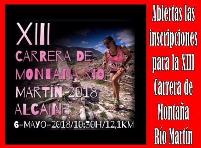 Abiertas ya las inscripciones para la XIII Carrera de Montaña del Río Martín que se celebrará en Alcaine (Teruel)