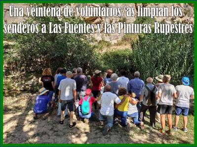 Una acción vecinal voluntaria limpia de maleza el camino a los manantiales de Las Fuentes