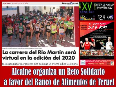 Alcaine cancela la Carrera de Montaña del Río Martín y propone un RETO SOLIDARIO para el 10 de mayo