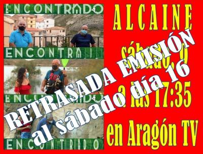 Alcaine en el programa ENCONTRADOS, desde el plató de Aragón TV y el pueblo