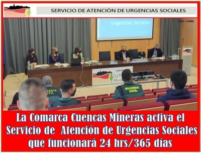 La Comarca Cuencas Mineras ofrece el Servicio de Urgencias Sociales 24 horas todos los días del año