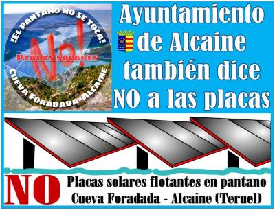 El Ayuntamiento de Alcaine RATIFICA su oposición frontal a la instalación de placas solares flotantes en el embalse de Cueva Foradada