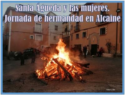 Alcaine celebra los días de San Blas y Santa Águeda con una comida, hoguera y cena de hermandad