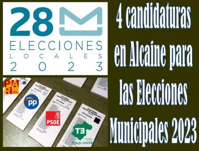 PSOE, TERUEL EXISTE, PP Y PAR, presentan candidatos en Alcaine para el Ayuntamiento