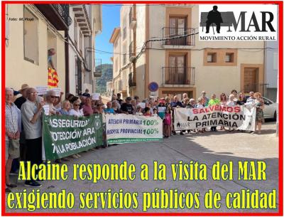 Un centenar de personas acude en Alcaine, a la convocatoria del Movimiento de Acción Rural (MAR), en defensa de los servicios públicos en los pueblos de Cuencas Mineras