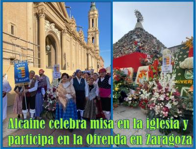 Alcaine participa un año más en Zaragoza en la Ofrenda de Flores a la Virgen del Pilar 2023
