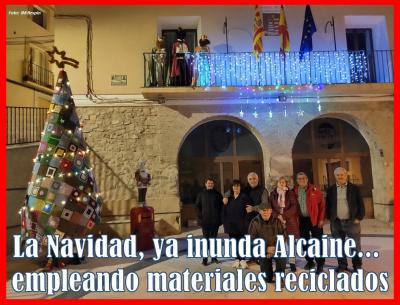 La NAVIDAD inunda Alcaine: belenes, árbol en la plaza, guirnaldas en casas y buzón para Papá Noel y Reyes Magos